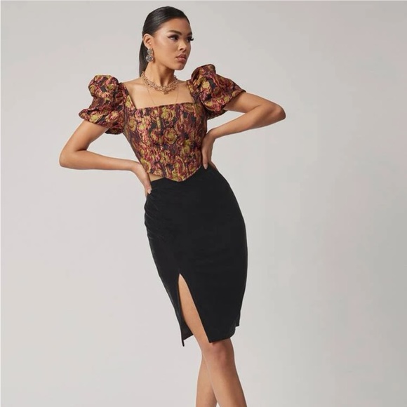 Dresses & Skirts - Split Hem Velvet Skirt